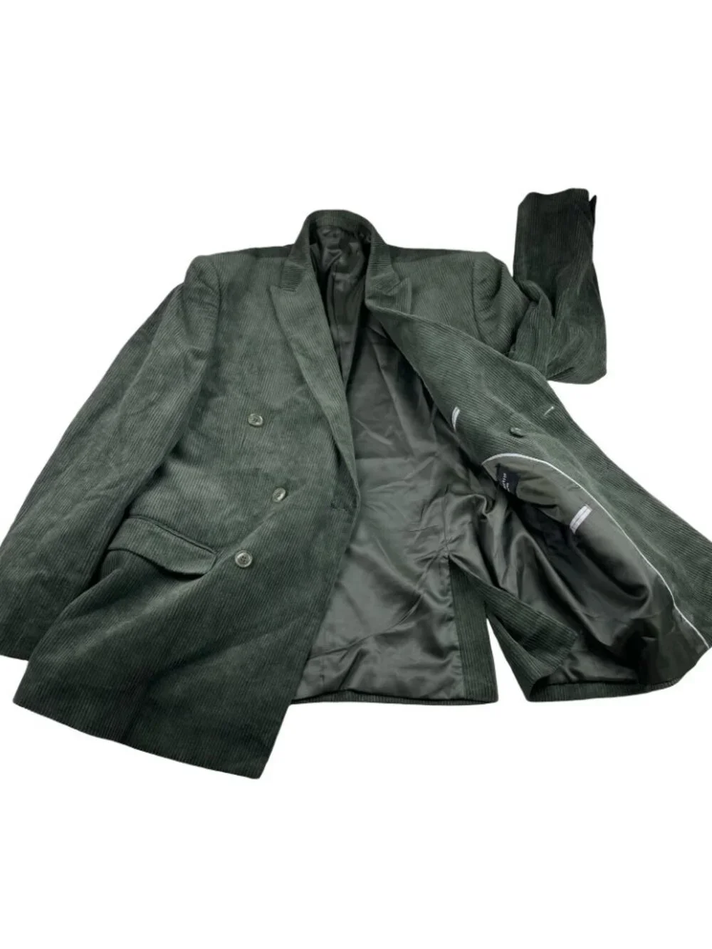 Alain Dupetit Men's Corduroy Double Breasted Suit Green • 44R US | 38x28